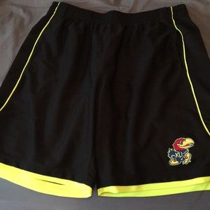 Black & Neon Yellow KU Shorts